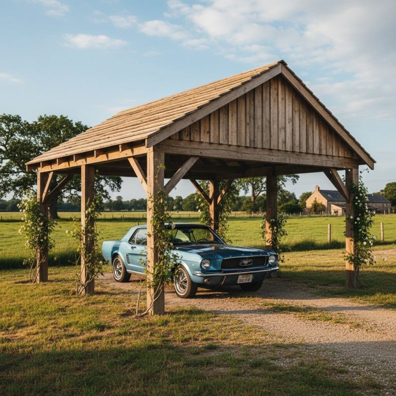 Wood Carport Installation detail
